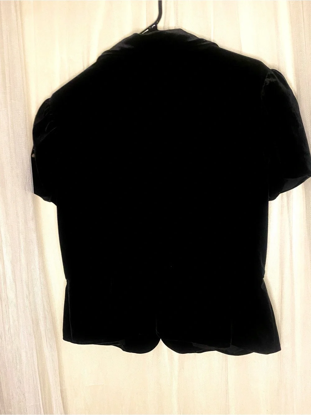 Vintage 1990’s Adrianna Papell Black Velvet Short Sleeve Cropped Blazer SZ 12